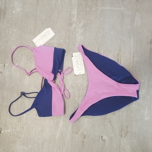 💕L*SPACE💕 Color Block Bikini (Ringo Top + Nancy Lee Bitsy Bottom) Small S NWT - Picture 11 of 15